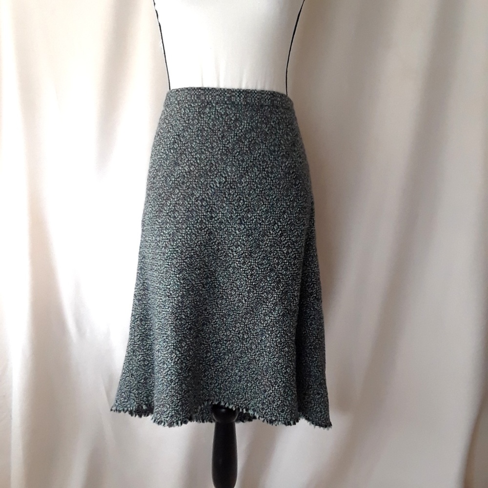 Banana Republic Teal Tweed High Low A Line Skirt